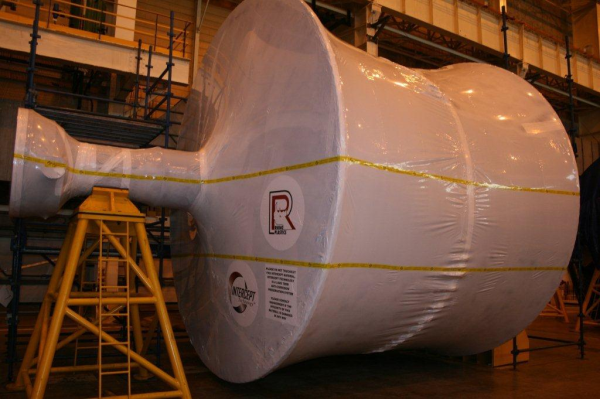 Turbine wrapped in Intercept by Rhino Plastics